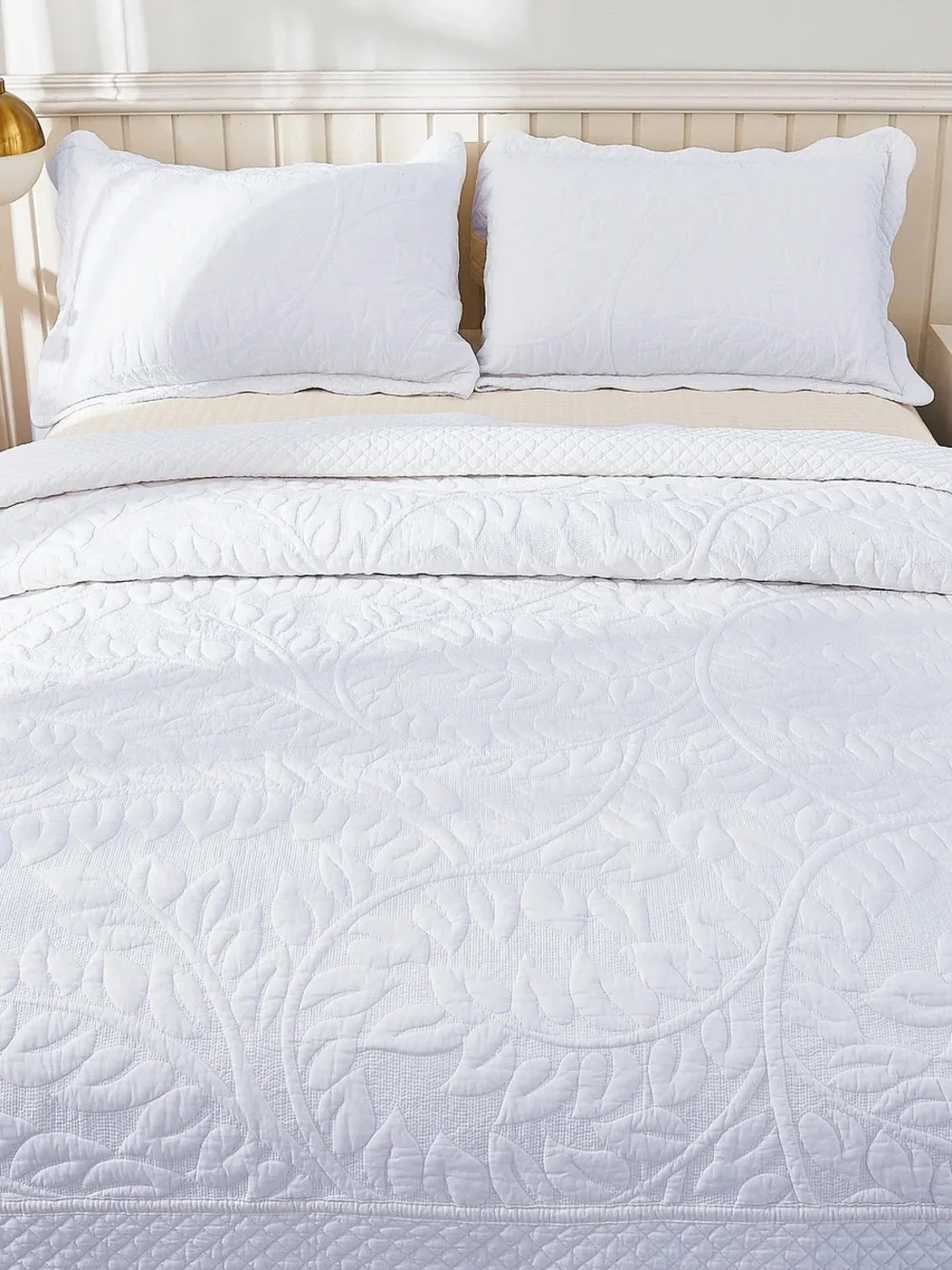 3 PIECE 100% COTTON QUILT SET, OVERSIZED QUILTED BEDSPREAD